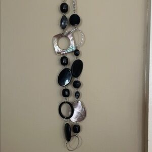 Chico's Silver beaded statement necklace